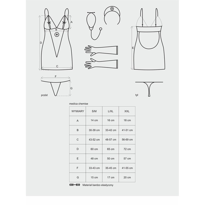 Kostium erotyczny pielęgniarka medica s/m stetoskop Kostium erotyczny pielęgniarka medica s/m stetoskop