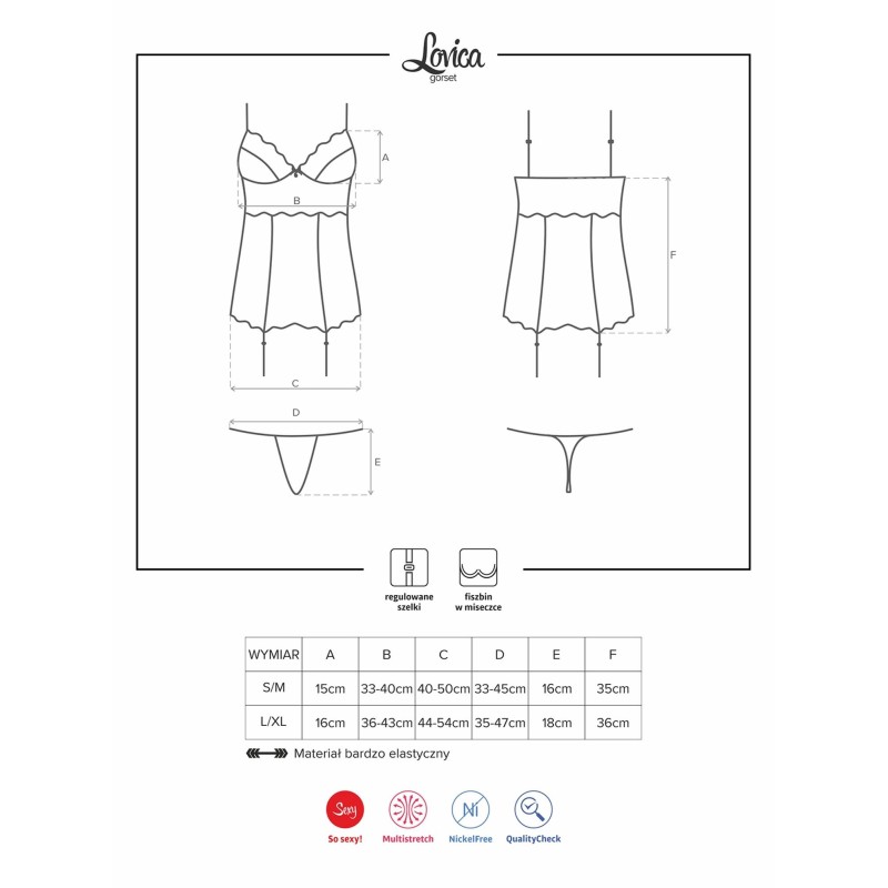 Gorset stringi czerwony sex komplet obsessive s/m Gorset stringi czerwony sex komplet obsessive s/m