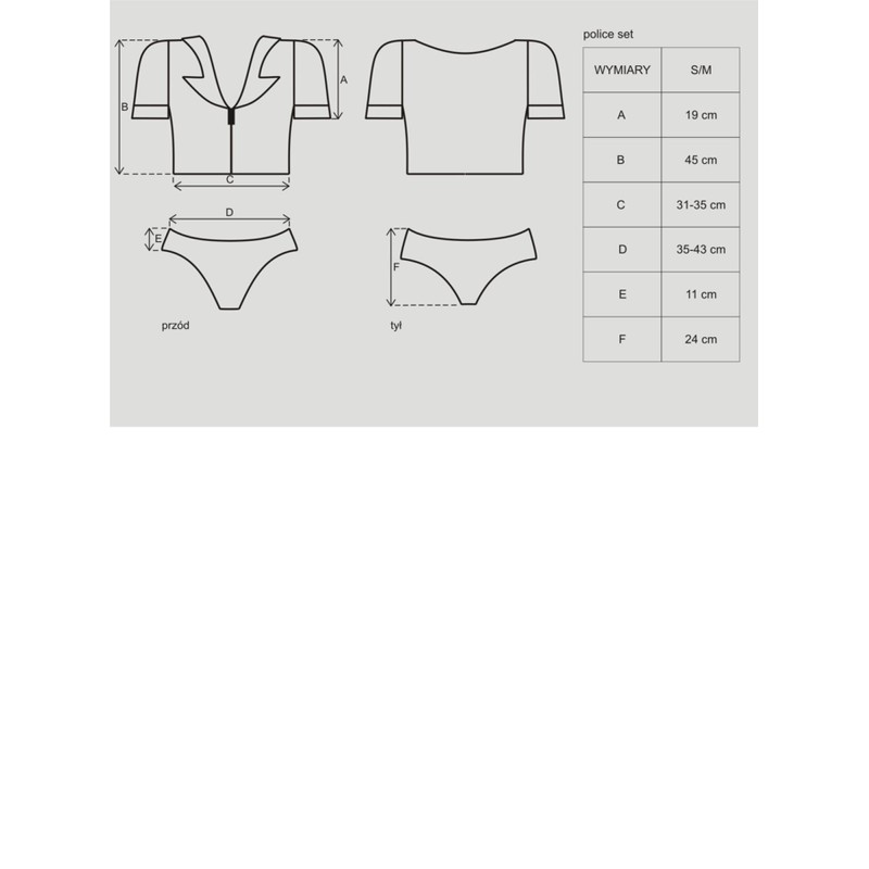 Strój policjantki erotyczny kostium obsessive s/m Strój policjantki erotyczny kostium obsessive s/m