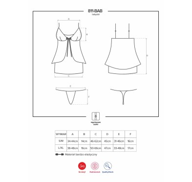 Komplet koszulka babydoll stringi obsessive l/xl Komplet koszulka babydoll stringi obsessive l/xl