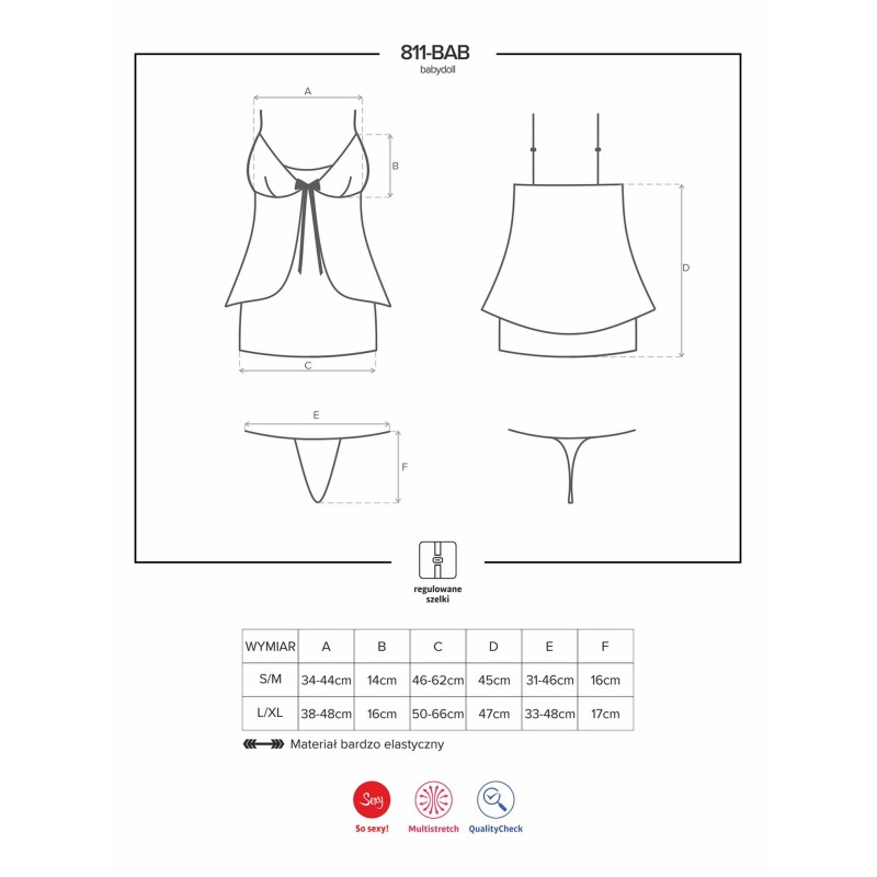 Komplet koszulka babydoll stringi obsessive l/xl Komplet koszulka babydoll stringi obsessive l/xl