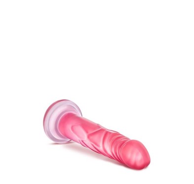 Różowe miękkie dildo z mocną przyssawką 17 cm