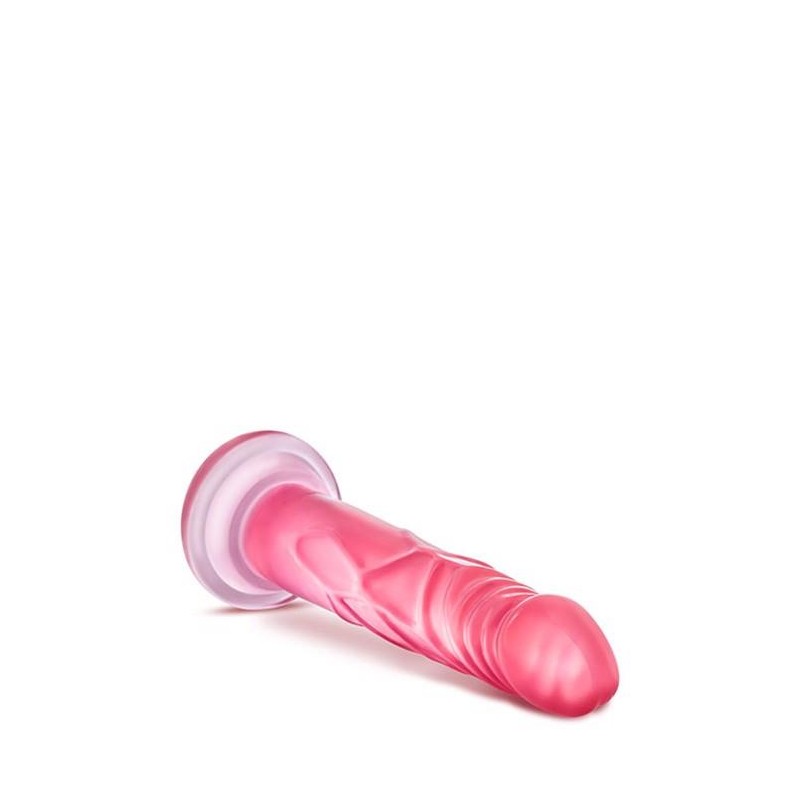Różowe miękkie dildo z mocną przyssawką 17 cm