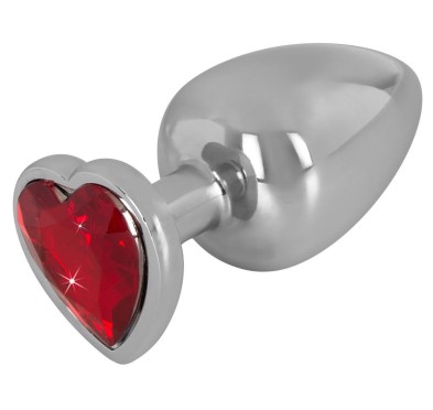 Metalowy stalowy sex korek analny z sercem 9cm
