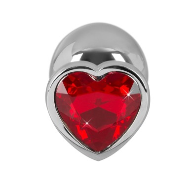 Metalowy stalowy sex korek analny z sercem 9cm