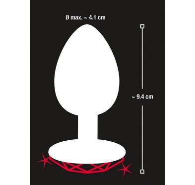 Metalowy stalowy sex korek analny z sercem 9cm