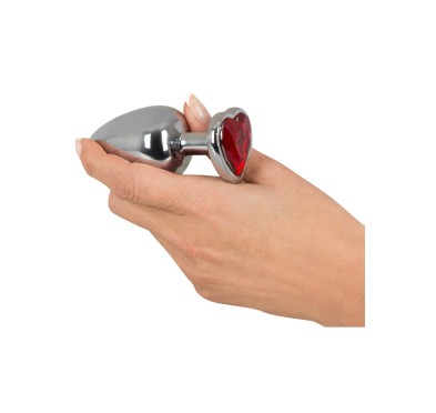 Metalowy stalowy sex korek analny z sercem 9cm