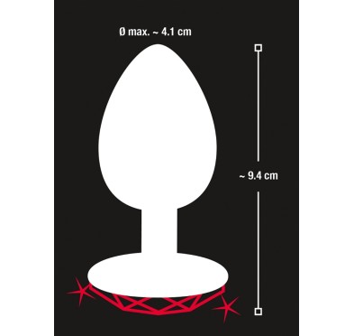 Metalowy stalowy sex korek analny z sercem 9cm