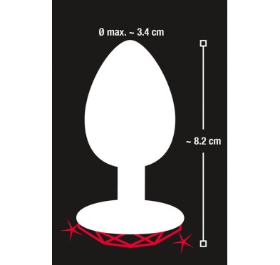 Ozdobny korek analny z sercem kryształek plug 8cm Ozdobny korek analny z sercem kryształek plug 8cm