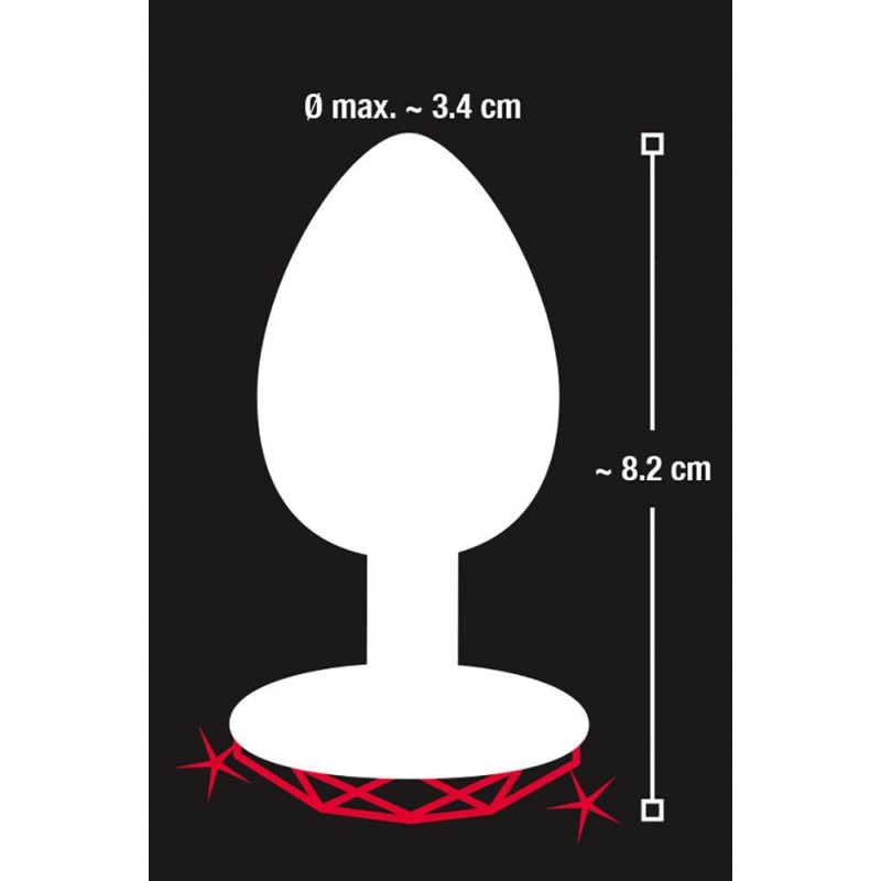 Ozdobny korek analny z sercem kryształek plug 8cm Ozdobny korek analny z sercem kryształek plug 8cm