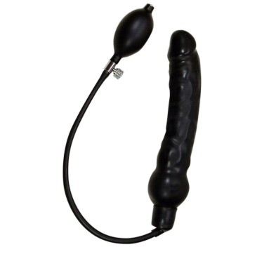 Nadmuchiwane czarne dildo penis z lateksu 25 cm