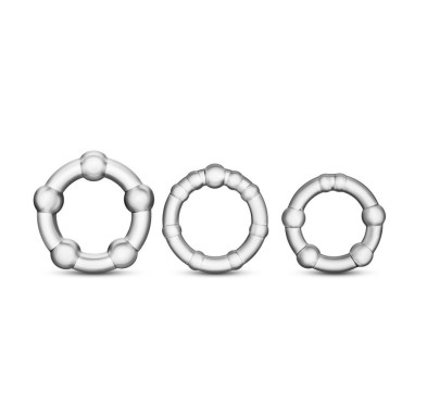 Zestaw-STAY HARD BEADED COCKRINGS CLEAR