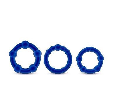Zestaw-STAY HARD BEADED COCKRINGS BLUE