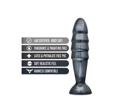 Czarny gruby silikonowy plug zatyczka korek analny