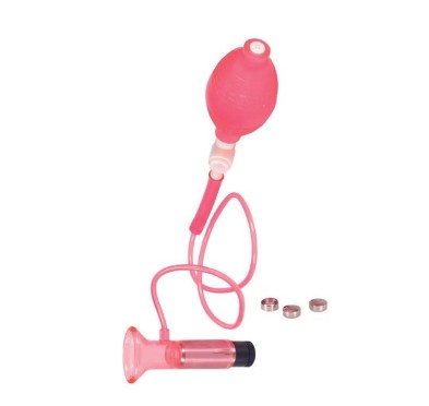 Pompka-clitoral vibrating pump - clear hot pink