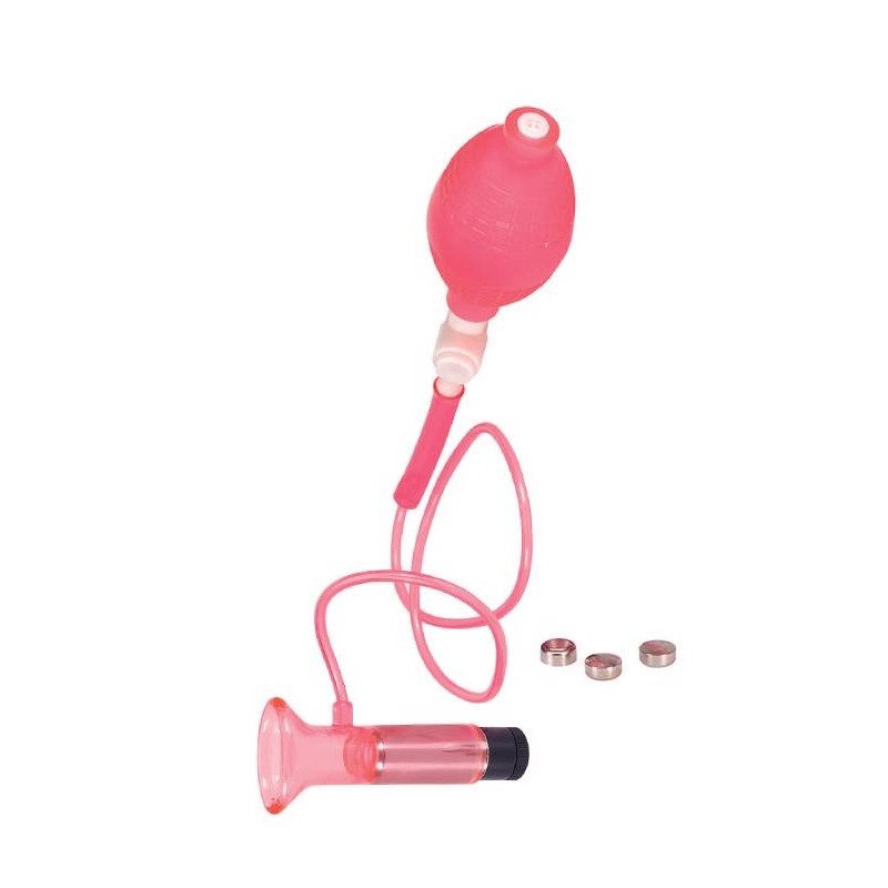 Pompka-clitoral vibrating pump - clear hot pink