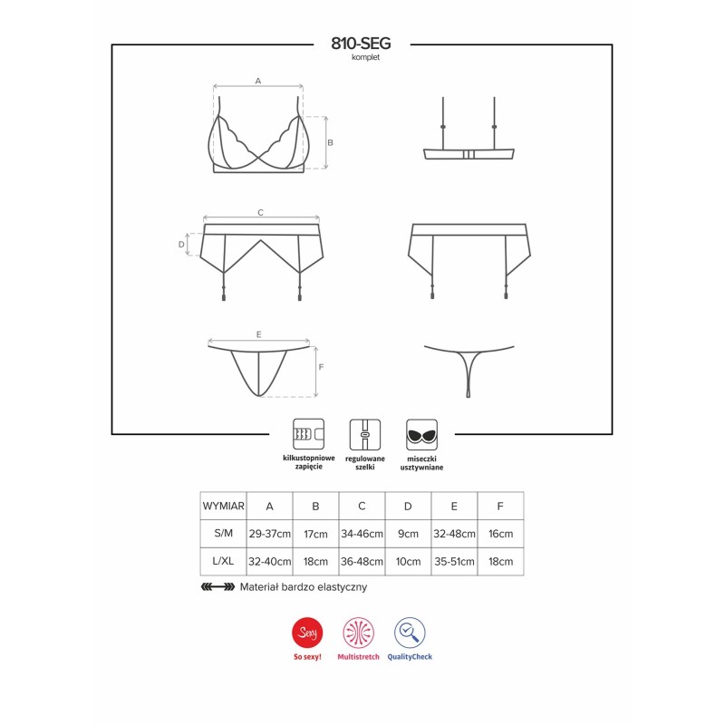 Biustonosz pas stringi sex komplet 810-seg-2 s/m Biustonosz pas stringi sex komplet 810-seg-2 s/m
