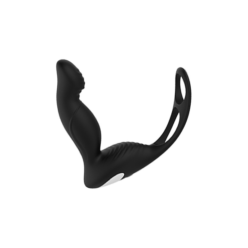 Czarny gładki silikonowy masażer prostaty Czarny gładki silikonowy masażer prostaty