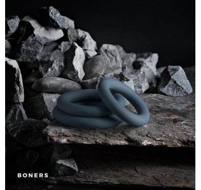 3-Piece Cock Ring Set - Grey