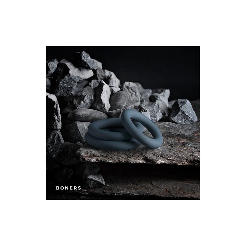 3-Piece Cock Ring Set - Grey