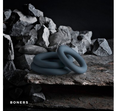 3-Piece Cock Ring Set - Grey