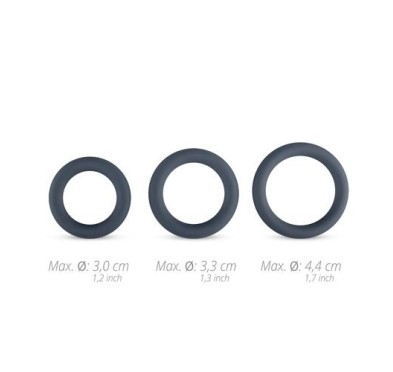 3-Piece Cock Ring Set - Grey