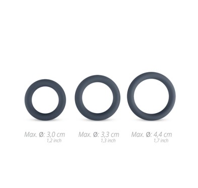 3-Piece Cock Ring Set - Grey