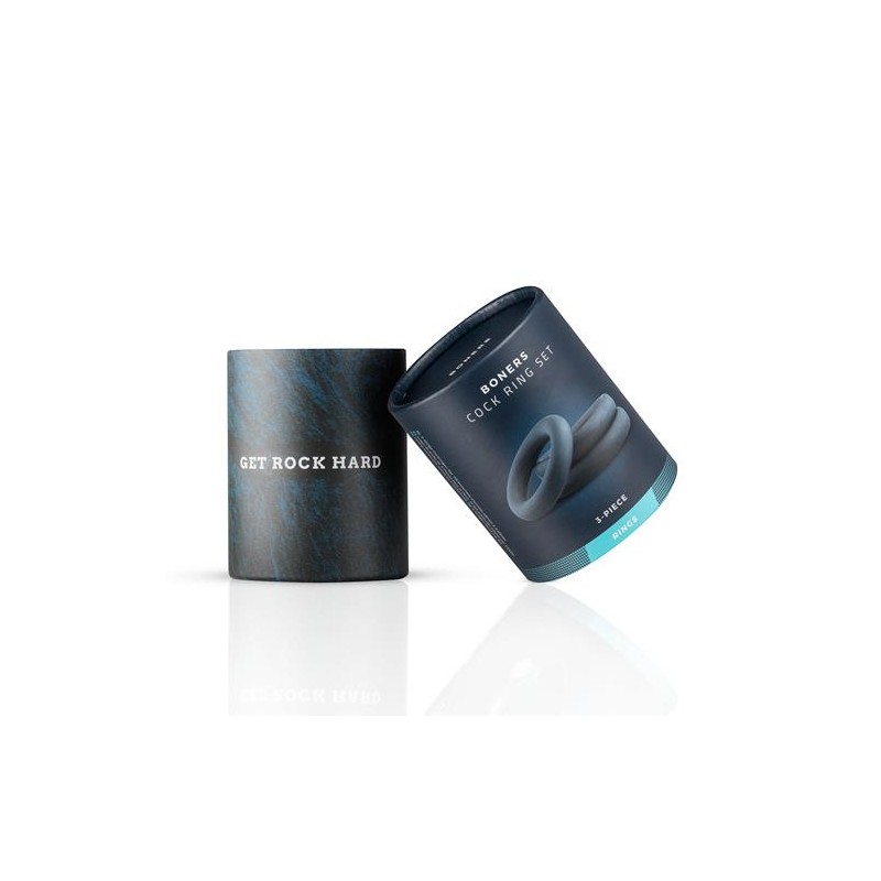 3-Piece Cock Ring Set - Grey