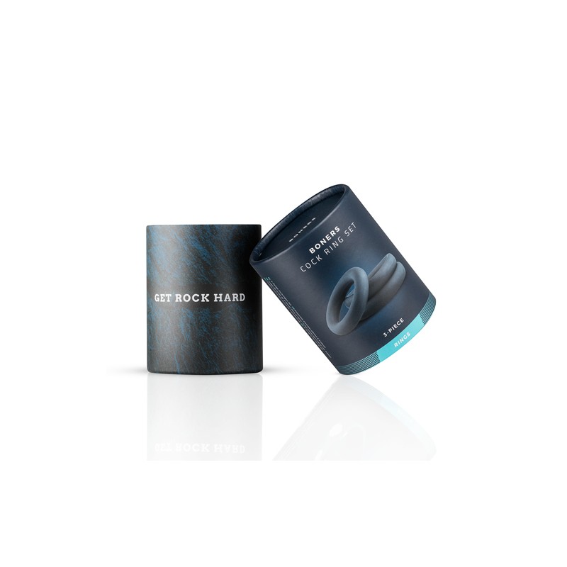 3-Piece Cock Ring Set - Grey