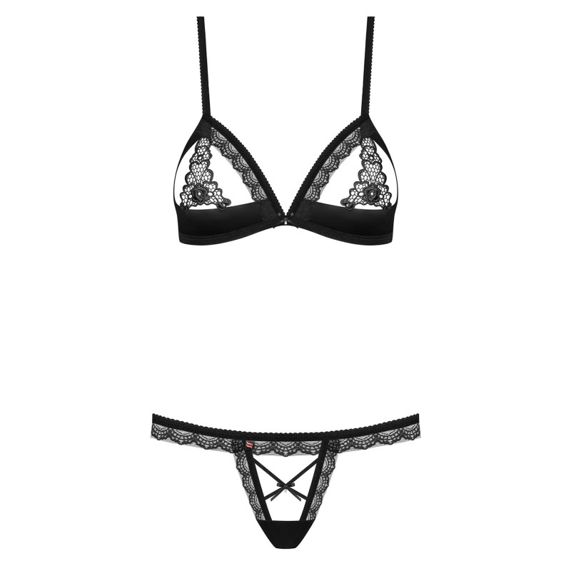 Rozcięte stringi stanik komplet sex obsessive l/xl