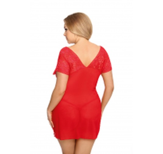 Czerwona koszulka stringi komplet sex bielizna xl
