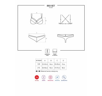 Koronkowy komplet biustonosz stringi obsessive s/m Koronkowy komplet biustonosz stringi obsessive s/m