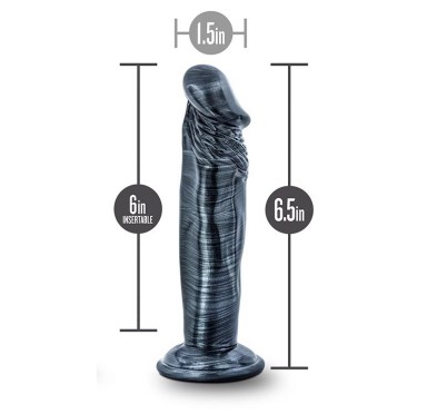 Jet ebony 6inch dildo ebony metallic