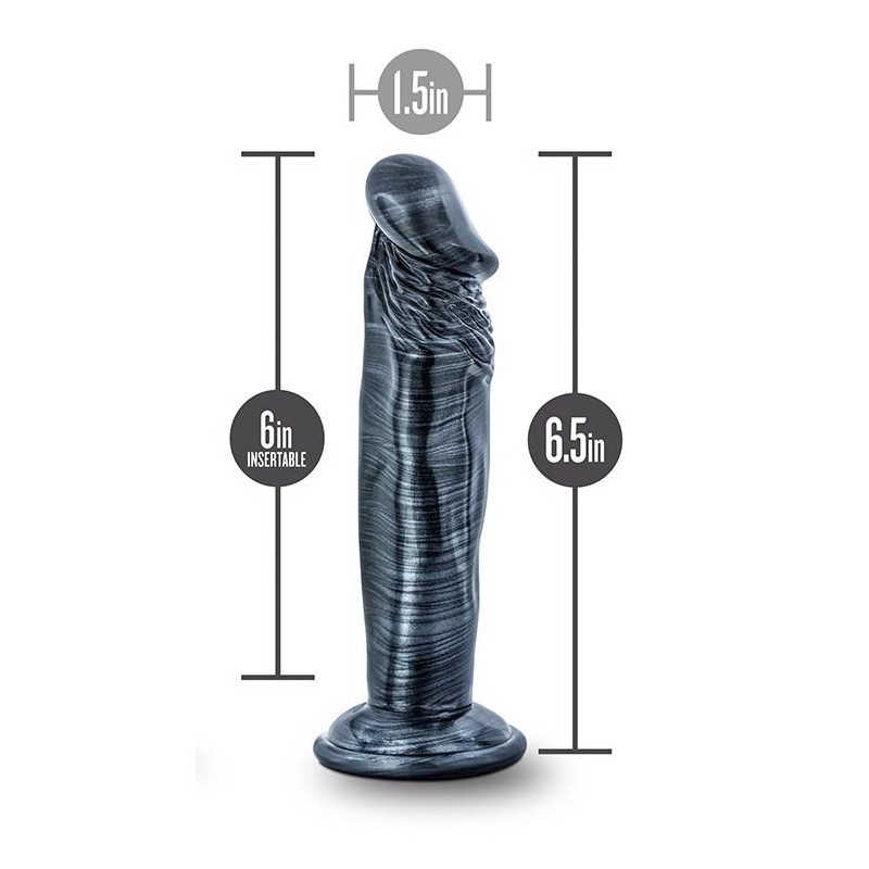 Jet ebony 6inch dildo ebony metallic