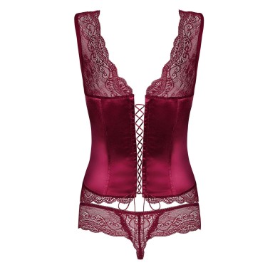 Koronkowy gorset stringi komplet obsessive s/m