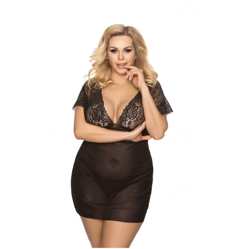 Marina black chemise XXL+ ( czarna halka ) Marina black chemise XXL+ ( czarna halka )