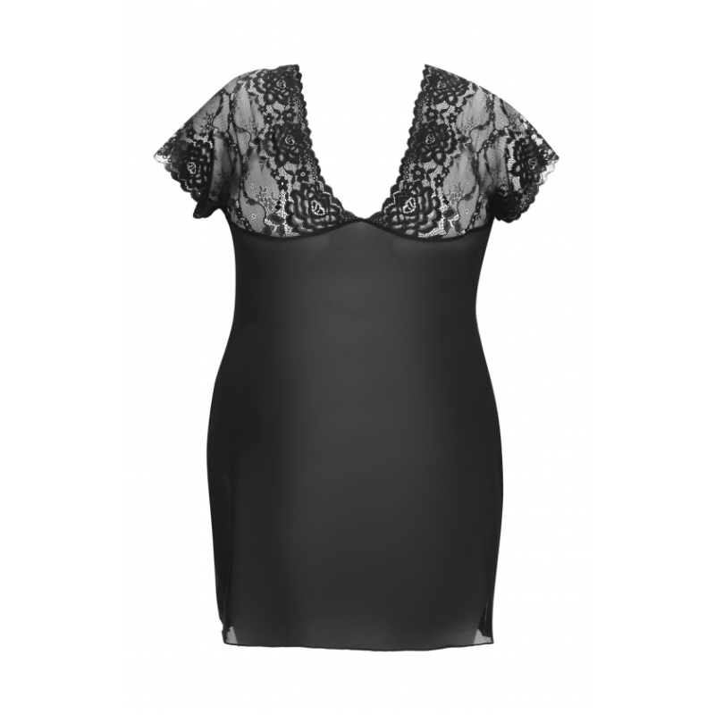 Marina black chemise XXL+ ( czarna halka ) Marina black chemise XXL+ ( czarna halka )
