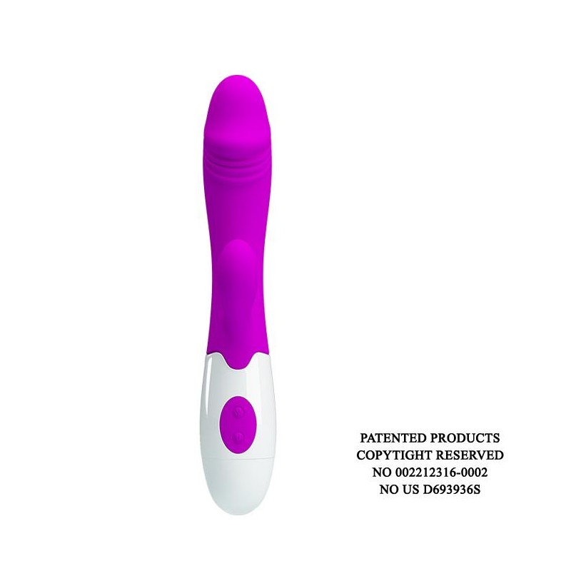 Króliczek wibrator z sex masażerem 19cm 30 trybów