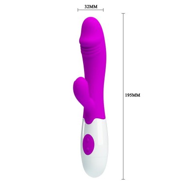 Króliczek wibrator z sex masażerem 19cm 30 trybów