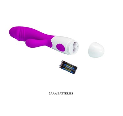 Króliczek wibrator z sex masażerem 19cm 30 trybów