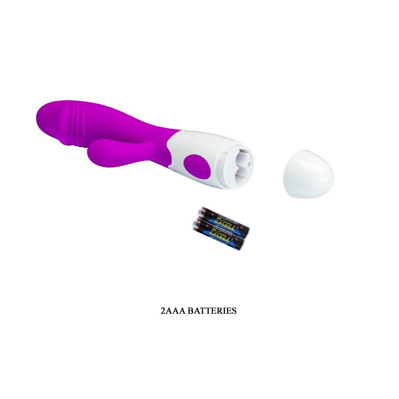 Króliczek wibrator z sex masażerem 19cm 30 trybów