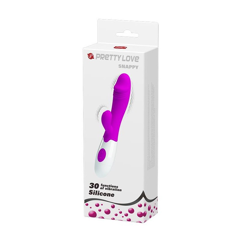 Króliczek wibrator z sex masażerem 19cm 30 trybów