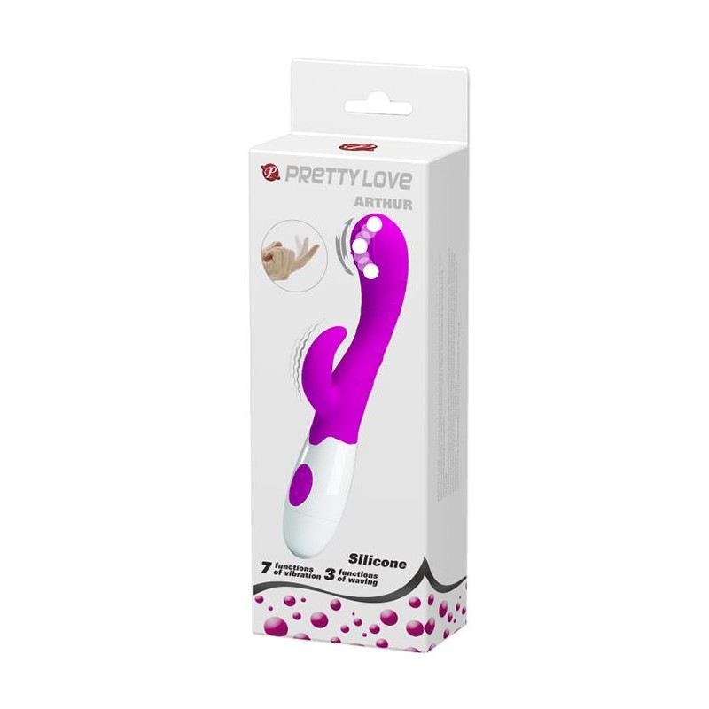 Wibrator z masażerem łechtaczki ruch główki 20cm Wibrator z masażerem łechtaczki ruch główki 20cm