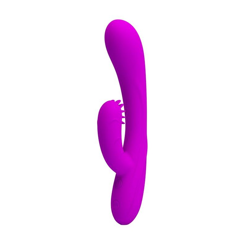 Wibrator z masażerem łechtaczki z wypustkami 19cm Wibrator z masażerem łechtaczki z wypustkami 19cm