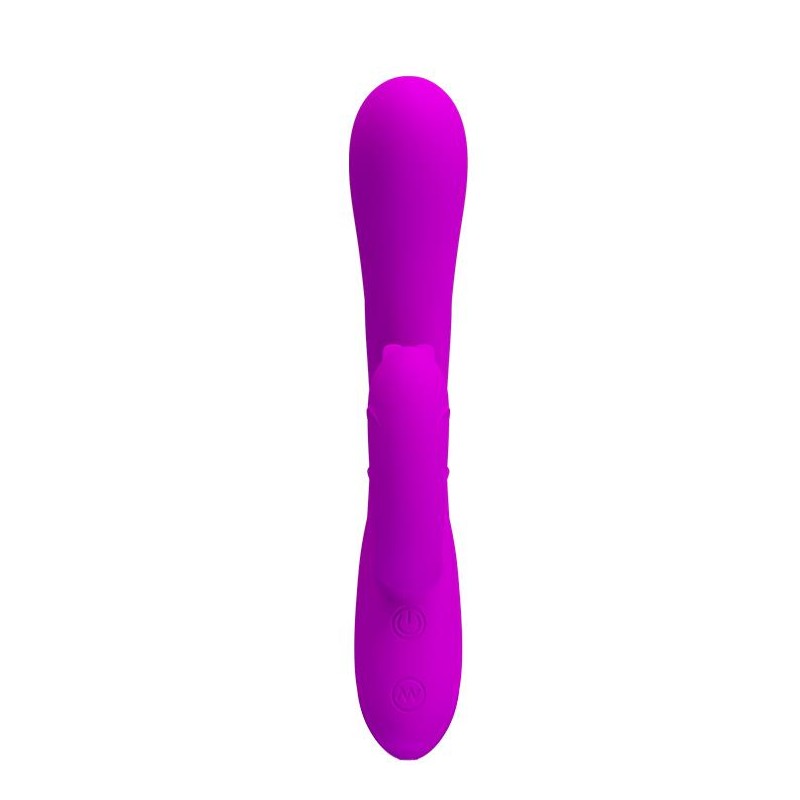 Wibrator z masażerem łechtaczki z wypustkami 19cm Wibrator z masażerem łechtaczki z wypustkami 19cm