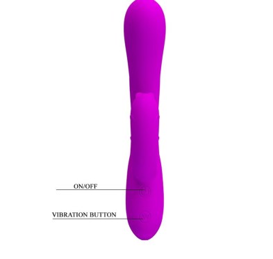 Wibrator z masażerem łechtaczki z wypustkami 19cm Wibrator z masażerem łechtaczki z wypustkami 19cm