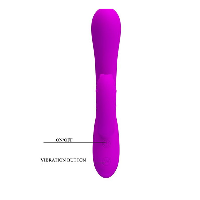 Wibrator z masażerem łechtaczki z wypustkami 19cm Wibrator z masażerem łechtaczki z wypustkami 19cm