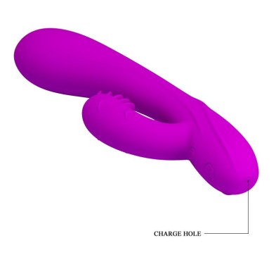 Wibrator z masażerem łechtaczki z wypustkami 19cm Wibrator z masażerem łechtaczki z wypustkami 19cm