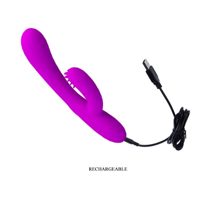 Wibrator z masażerem łechtaczki z wypustkami 19cm Wibrator z masażerem łechtaczki z wypustkami 19cm