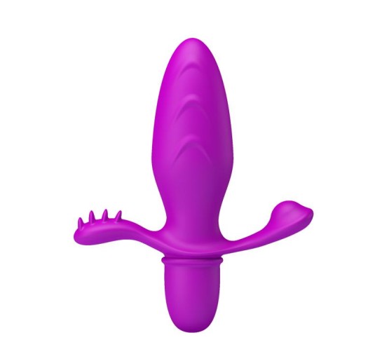 Wibrujący korek analny z wypustkami 10trybów 13cm